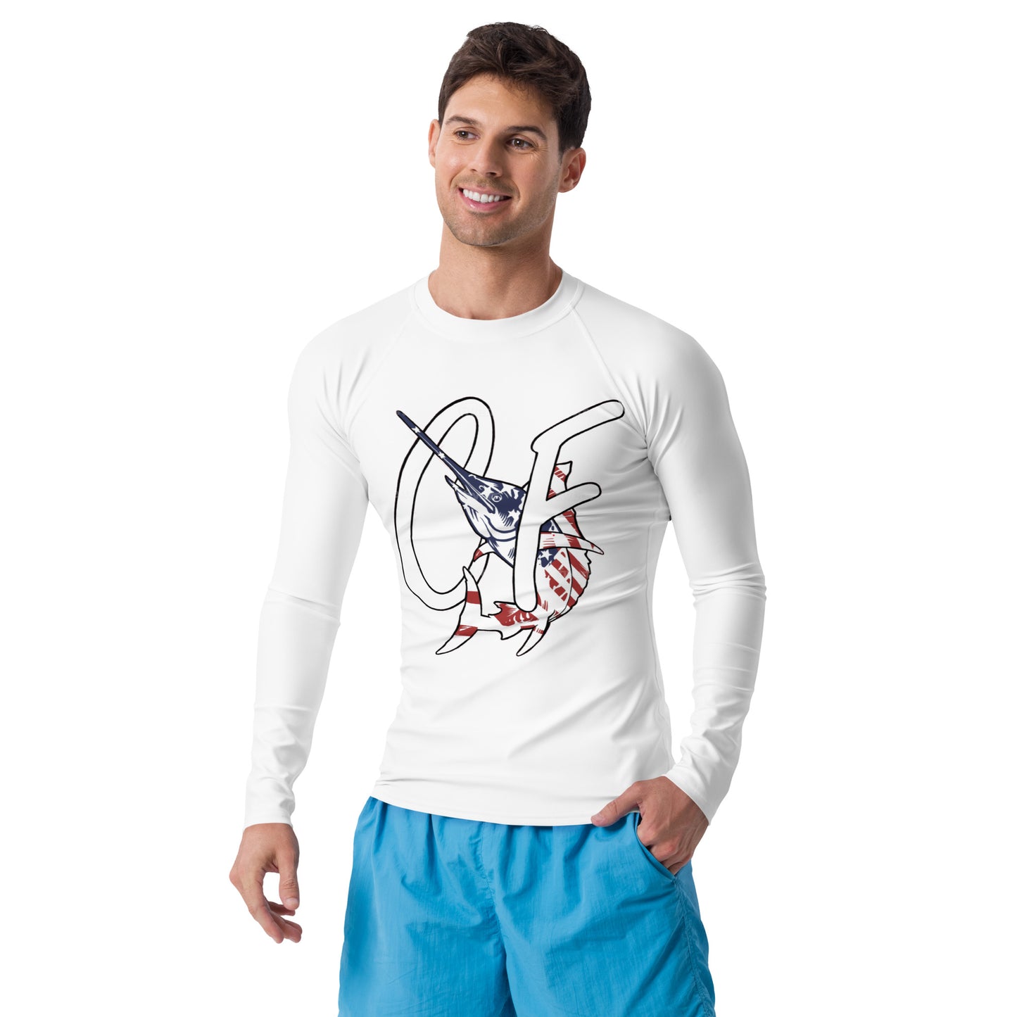 'American Striper' Men's Rash Guard Sport Shirt **UPF 50+" Protection