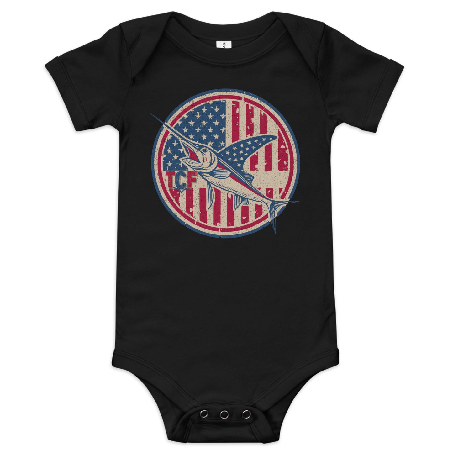 'American Swordfish' Baby Short Sleeve One Piece
