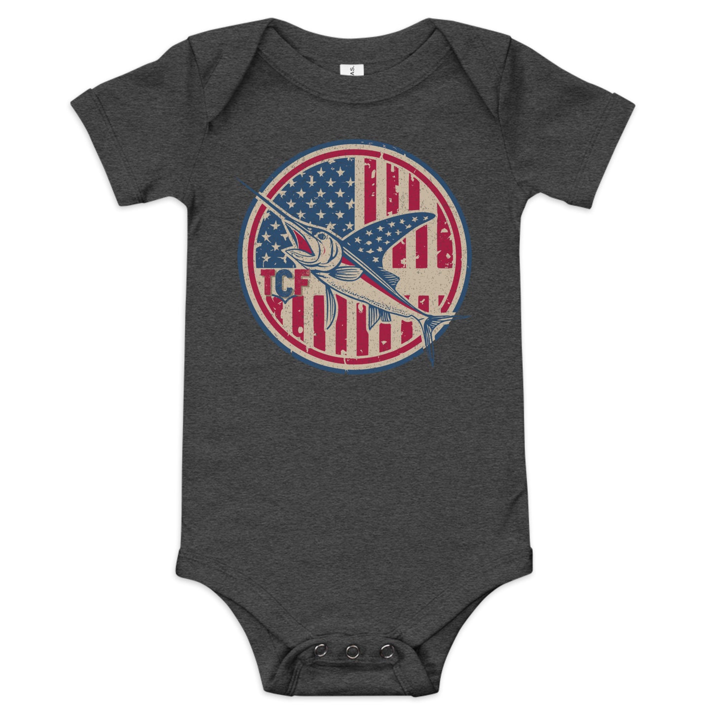'American Swordfish' Baby Short Sleeve One Piece