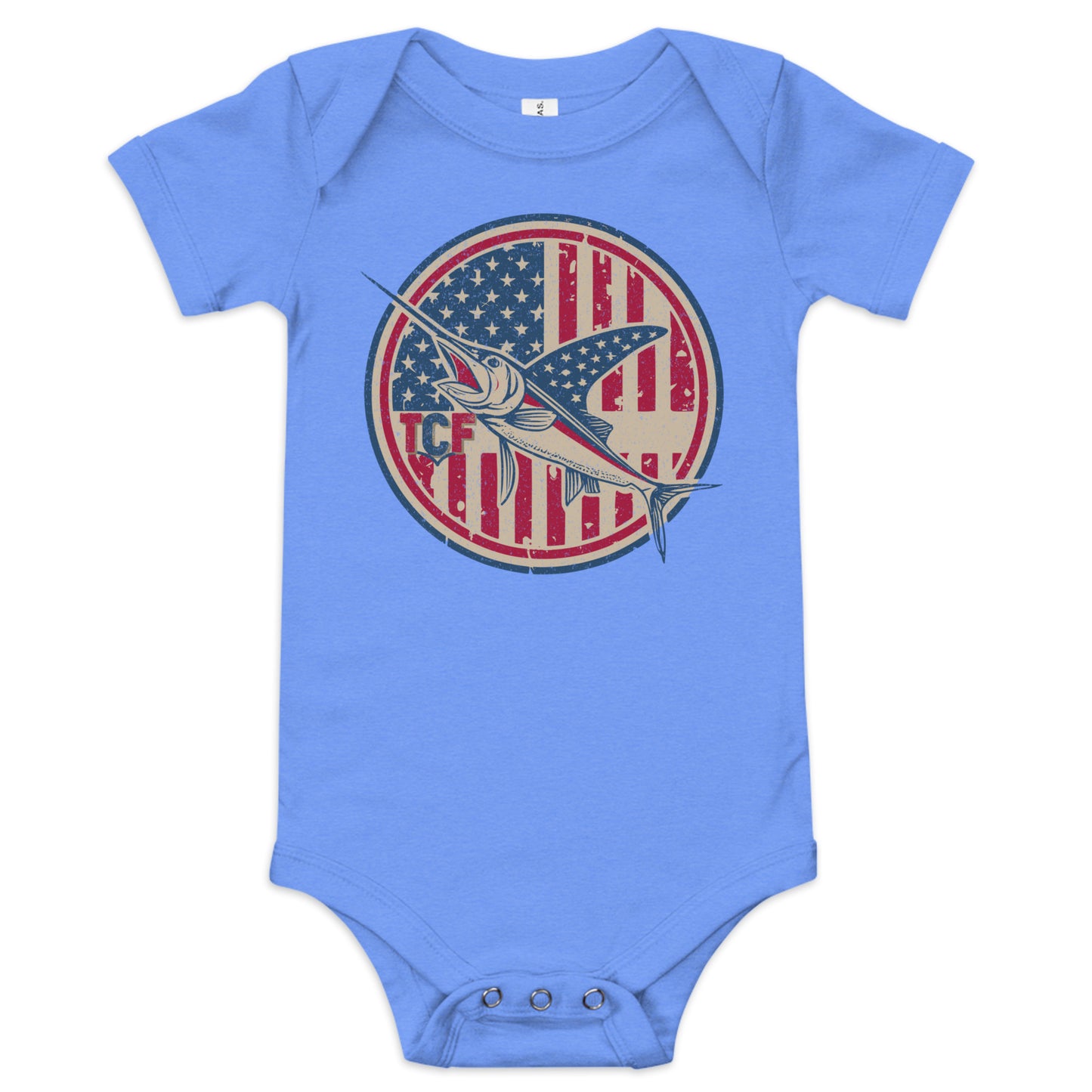'American Swordfish' Baby Short Sleeve One Piece
