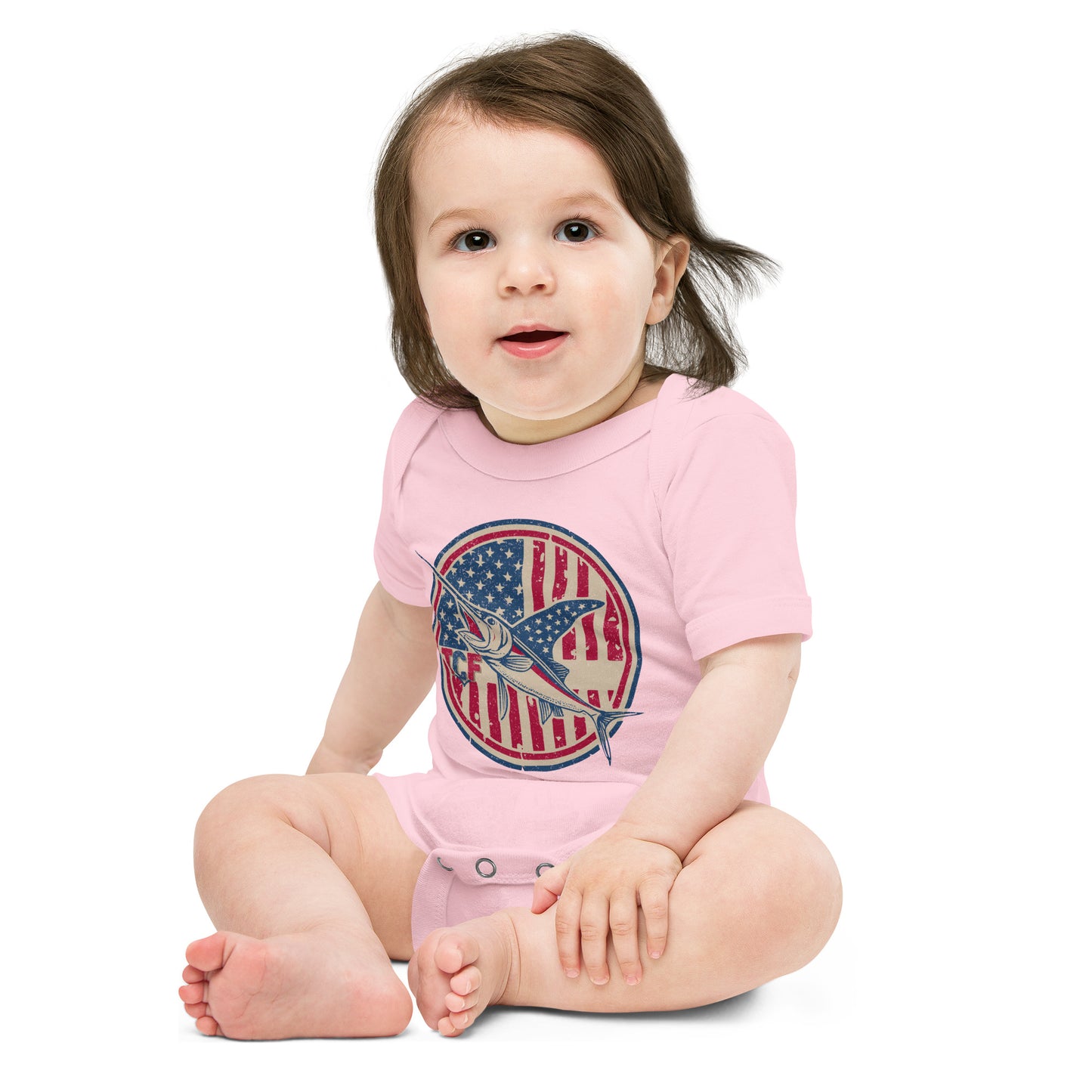 'American Swordfish' Baby Short Sleeve One Piece