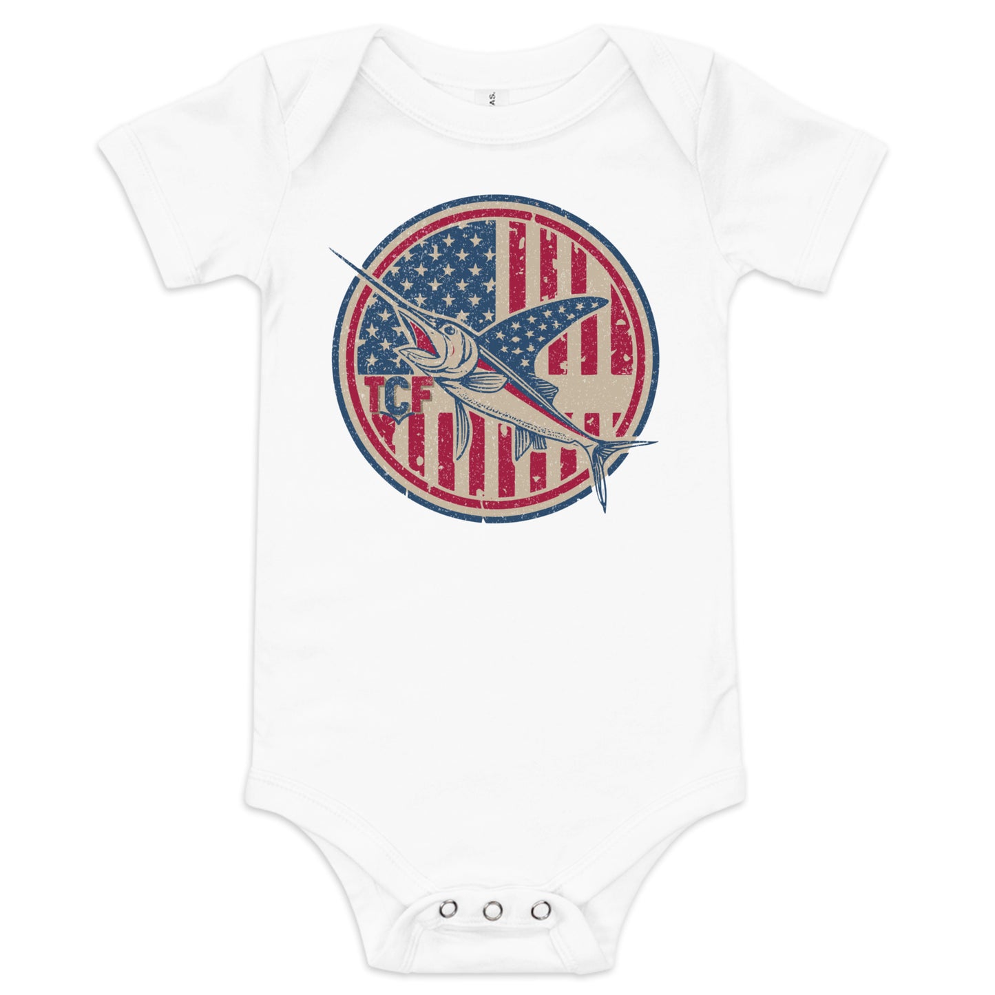 'American Swordfish' Baby Short Sleeve One Piece