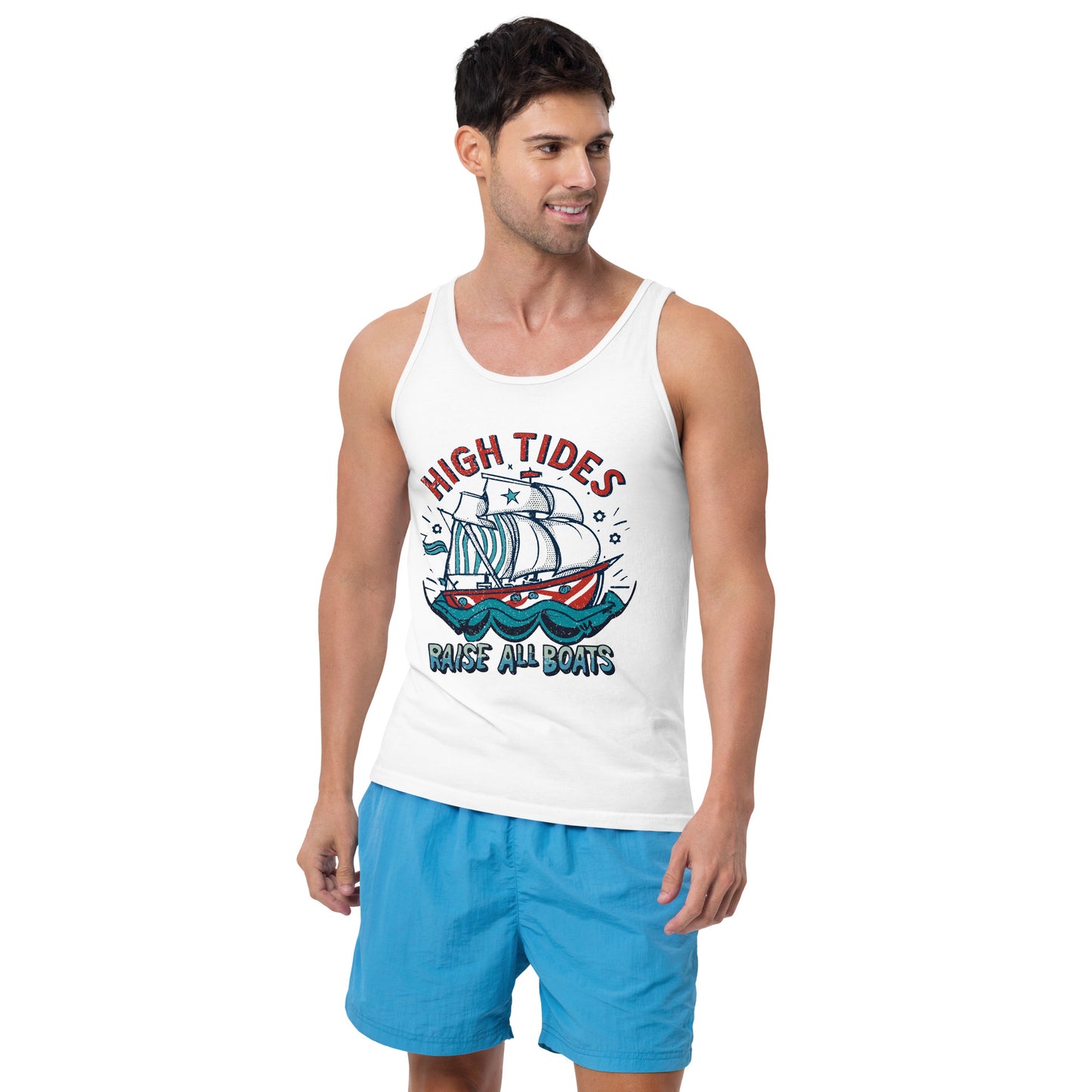 'High Tides Raise All Boats' Graphic Tank Top