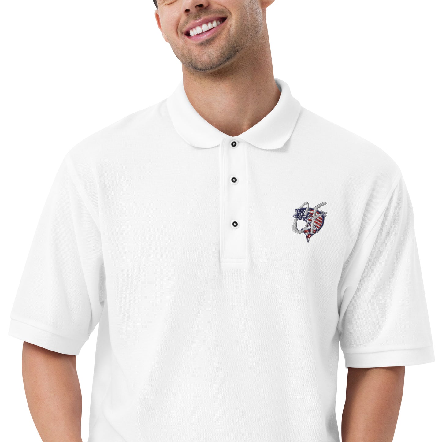 'Conservative Fisherman' Signature Striper Logo Men's Premium Polo