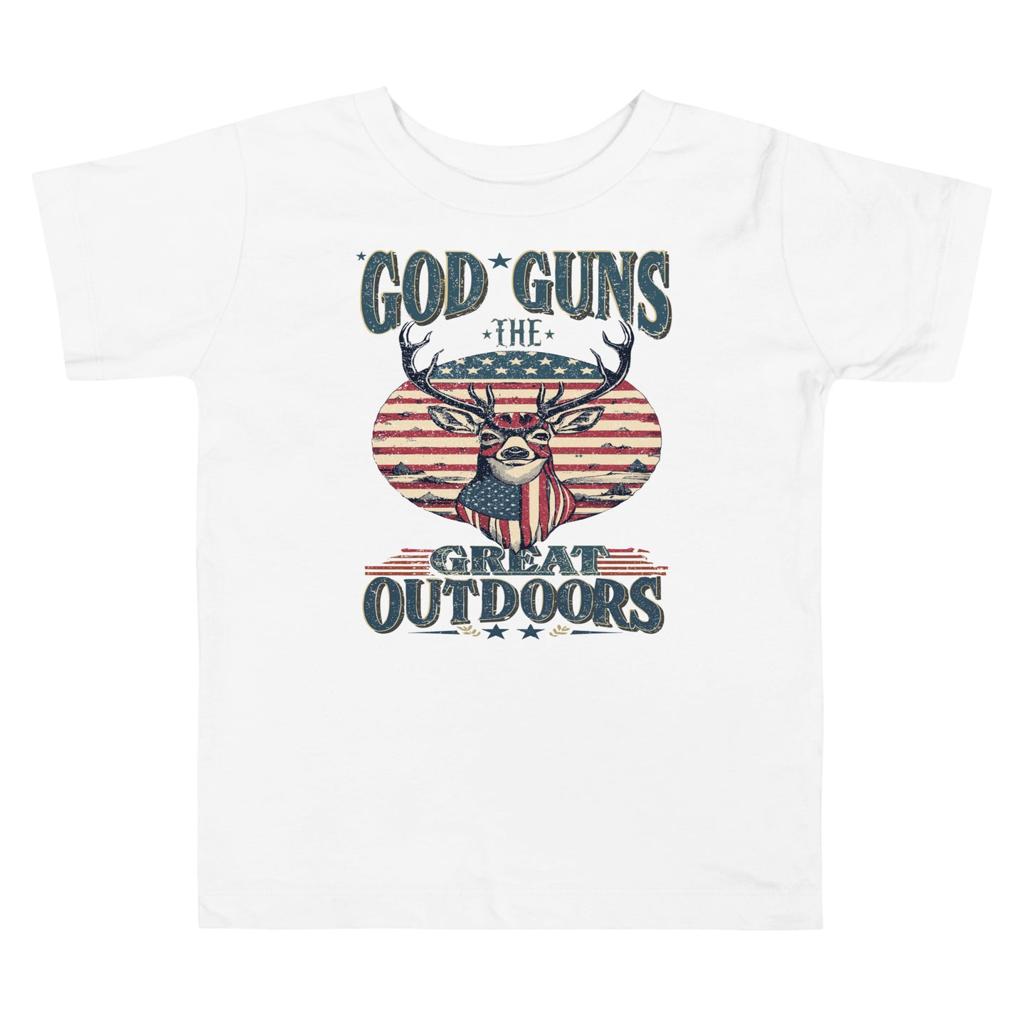 'Gods, Guns, and The Great Outdoors' Toddler T Shirt