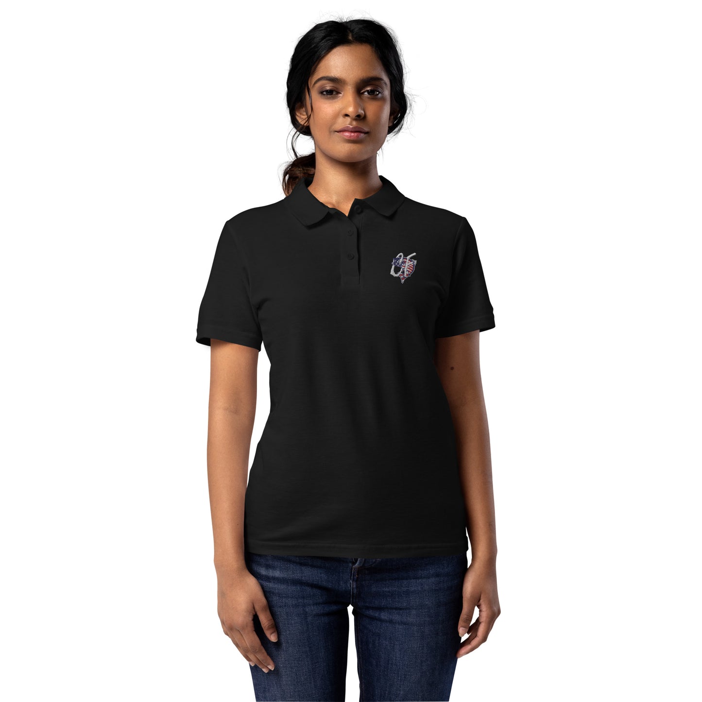 'American Striper' Striped Bass Logo Women’s Polo Shirt
