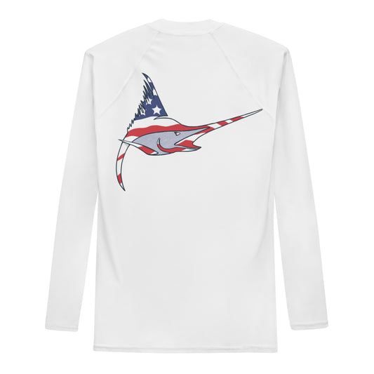 'American Marlin' Men's Rash Guard Sport Shirt **UPF 50+" Protection
