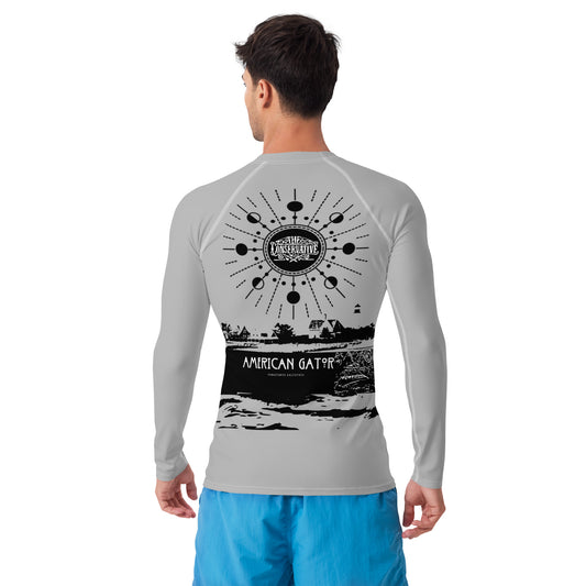 " American Gator Men's Rash Guard - Stylish Slate Design"