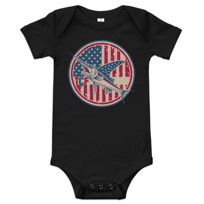 'American Swordfish' Baby Short Sleeve One Piece