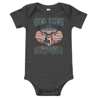'God, Guns, Great Outdoors' Baby Short Sleeve One Piece
