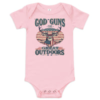 'God, Guns, Great Outdoors' Baby Short Sleeve One Piece