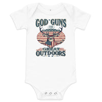 'God, Guns, Great Outdoors' Baby Short Sleeve One Piece