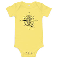 'Nautical Striper' Baby Short Sleeve One Piece
