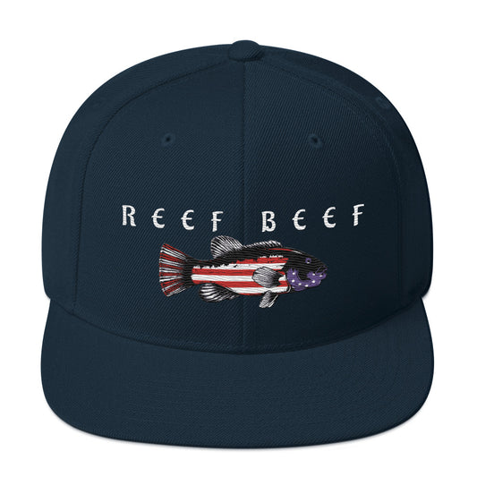 'Reef Beef' American Blackfish (White) Snapback Hat