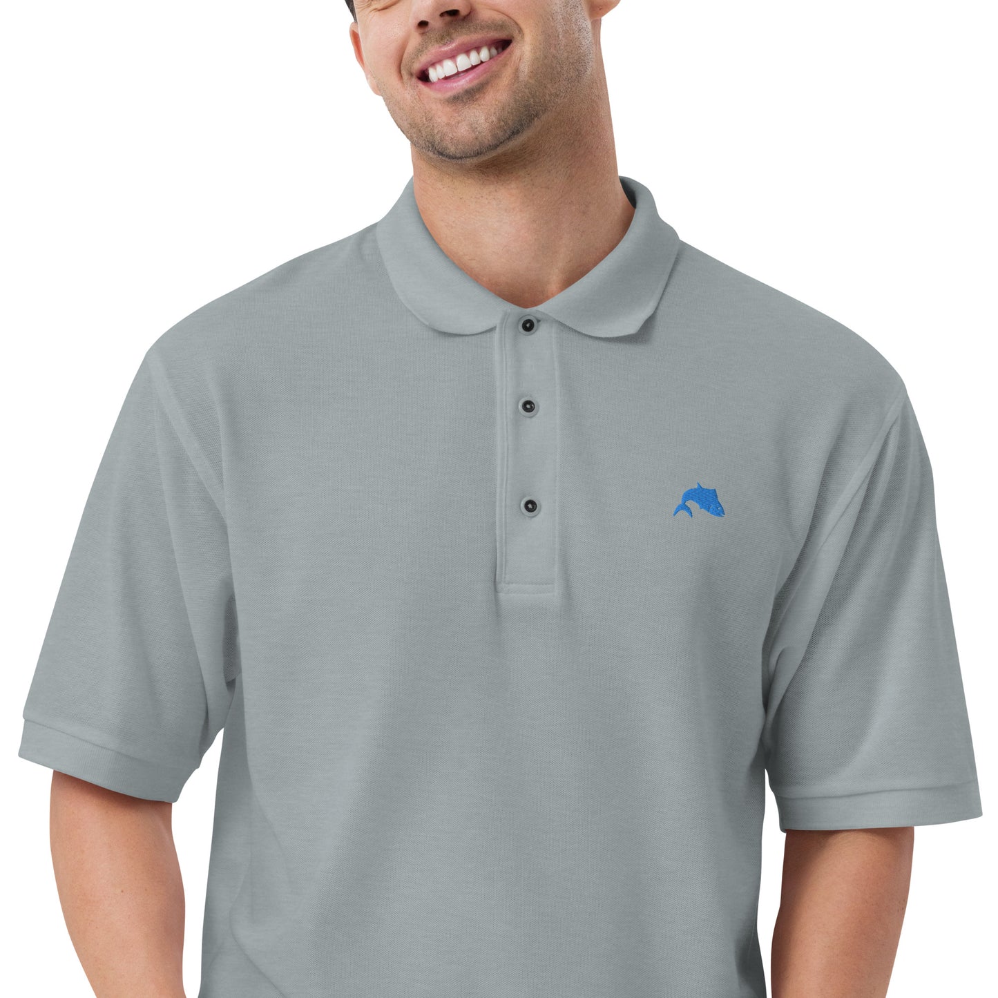 'Hooked Fish' Men's Premium Polo