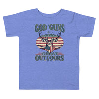 'Gods, Guns, and The Great Outdoors' Toddler T Shirt