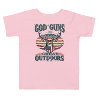 'Gods, Guns, and The Great Outdoors' Toddler T Shirt
