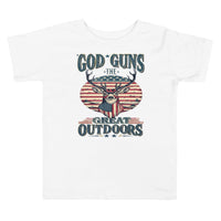 'Gods, Guns, and The Great Outdoors' Toddler T Shirt