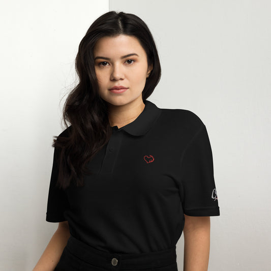 'Hook and Horn' Heart Graphic for Valentines Day Women's Polo