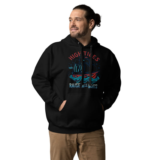 'High Tides Raise All Boats' Graphic Hoodie for Men and Women